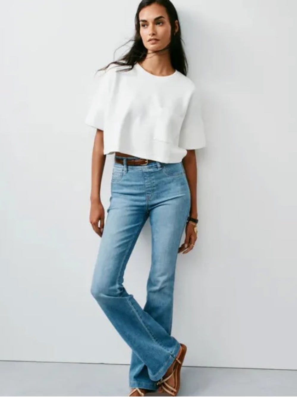 SPANX NWT Light Blue High-Rise Flare Jeans